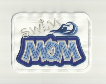 Swim Mom Patch, Any Color Combo! Custom Made!