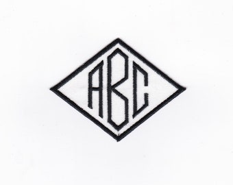 4" Monogram in a Diamond Patch!