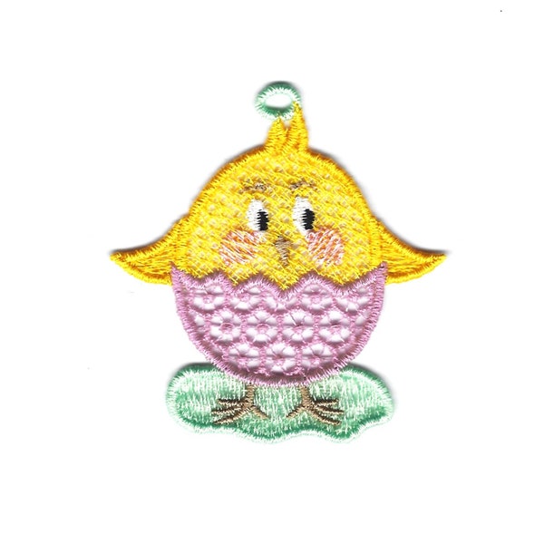 3" Easter Chick Lace Charm / Ornement, Custom Egg Color!