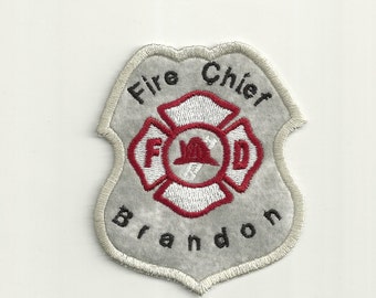 Your Name on a Fire Chief Badge Patch! Custom Made!