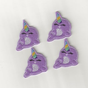 Narwhal Felties! Custom Color, Set of 4!