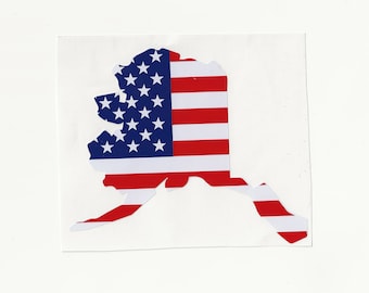 Alaska American Flag, Vinyl Decal! Multiple sizes custom made!