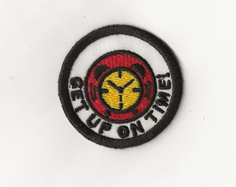 2" Get Up On Time Merit Badge, Patch! Any Color combo! Custom Made!