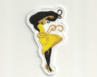 70's Sun Dress Silhouette, Vintage Style Fashion Patch! Custom Made!
