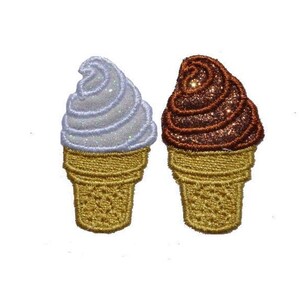 Eistüte Soft Serve Schokolade oder Vanille Aufbügeln Brilliant NO MESS Glitter PN56