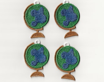 2” World Globe Lace Charms, Set of 4!