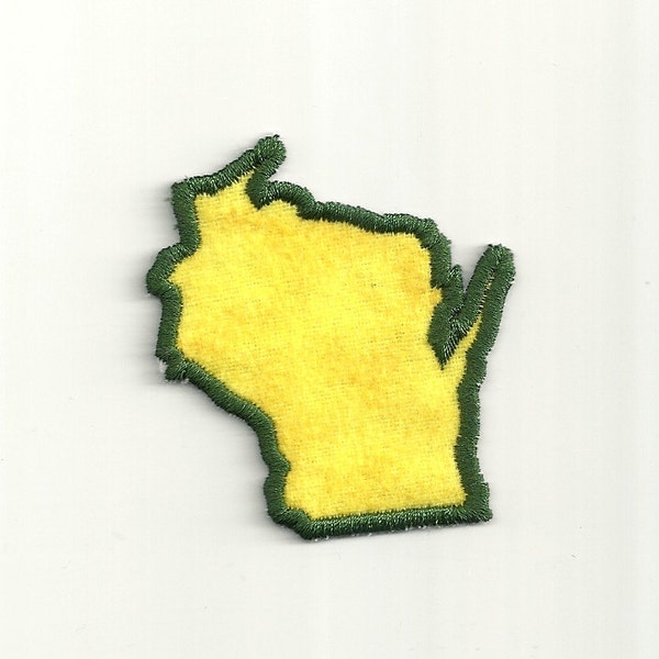 Small Wisconsin State Patch! Any Color! Custom Made!