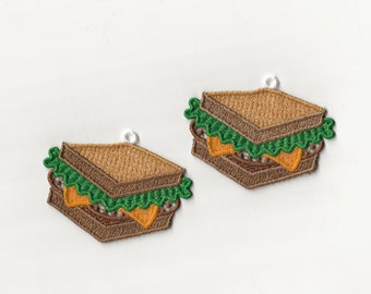 3" Sandwich set of 2, Lace Charm / Ornament, Custom Color!