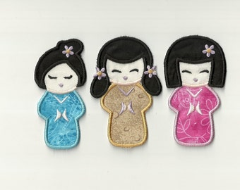 Choice of 1 Kokeshi Doll Patch! Custom Made!