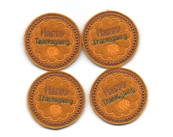 Happy Thanksgiving Felties! Custom Color, Set of 4!