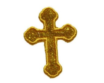 Christian Cross Jesus Cross Iron On Brilliant NO MESS glitter PN41