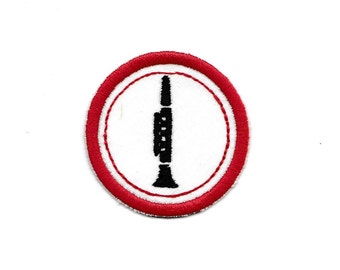 2" Clarinet Merit Badge, Patch! Any Color combo! Custom Made!