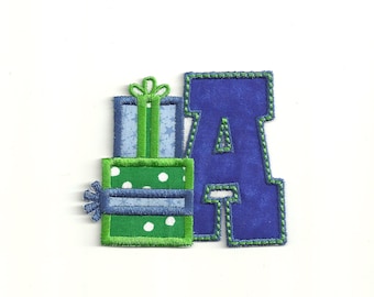 Birthday Gift Letter or Number Patch! 4" Design. Any Color Combo. Custom Made!