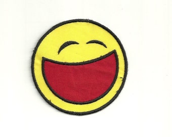 Wide Smiley Face Patch! Custom Made!