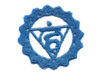 Chakra Blue ,  5th throat, speech and self expression, 2 inch patch
