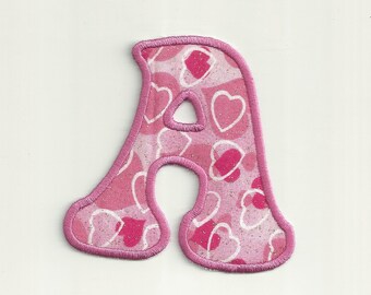 Glitter Valentine's Heart, 2" Letter Patch! Custom Made!