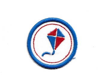 2" Kite Flying Merit Badge, Patch! Any Color combo! Custom Made!