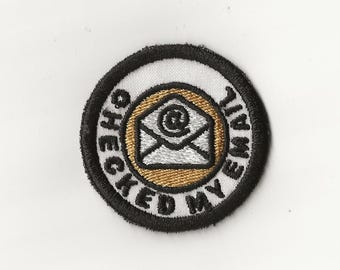 2" Checked My Email Merit Badge, Patch! Any Color combo! Custom Made!
