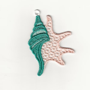 3&quot; Seashell, Conch Lace Charm / Ornament, Custom Color!
