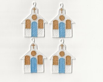 2" Church Charms, set of 4!