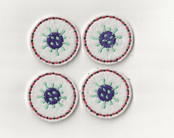 2" Virus/Germ Felties! Custom Color, Set of 4!