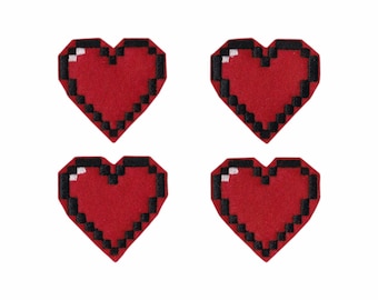 Pixel Heart Felties! Custom Color, Set of 4!