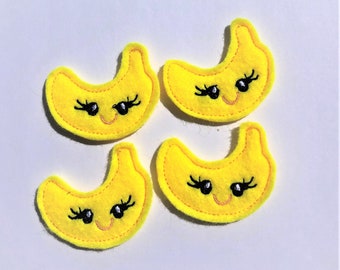 2" Smiling Banana Felties! Custom Color, Set of 4!