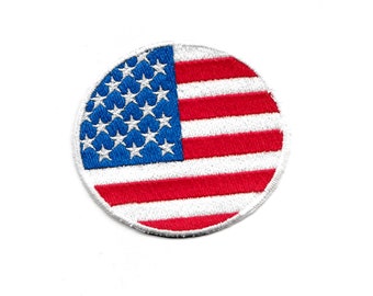 3" Circle, American Flag Patch Custom Made colors