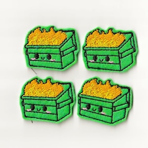 2&quot; Dumpster Fire Felties, Set of 4!