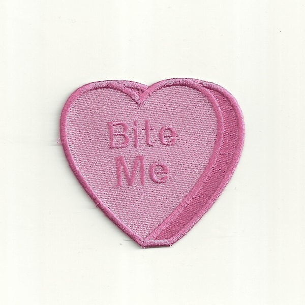 Bite Me! Anti-Conversation Heart Patch. Any Color! Custom Made! F20