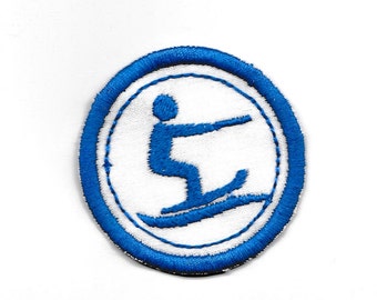 2" Water Skiing Merit Badge, Patch! Any Color combo! Custom Made!