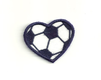 Tiny Soccer Ball Heart Patch! Custom Made! AP89
