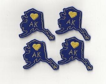 2.3” I Heart Alaska Felties! Custom Color, Set of 4!