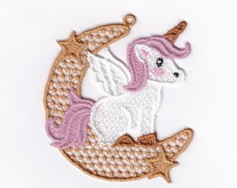 3" Unicorn on the Moon Ornament/Charm!
