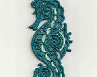 4" Seahorse, Conch Lace Charm / Ornament, Custom Color!