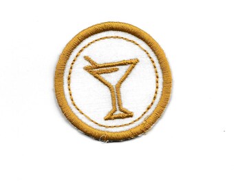 Martini Merit Badge, Patch! Any Color! Custom Made!