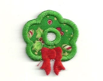 Tiny Christmas Wreath Patch! Custom Made!