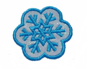 Snowflake Snow Flake 1-1/2 " Iron On Brilliant NO MESS glitter PN68
