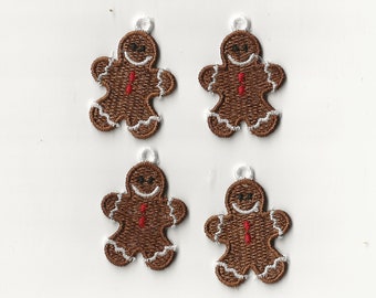 2" Gingerbread Men Charms, set of 4!