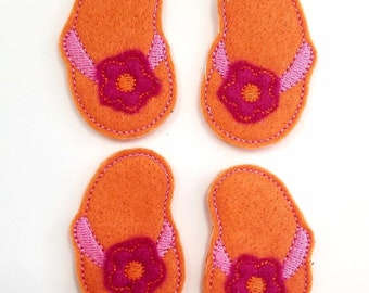 Flip Flop Felties! Custom Color, Set of 4!
