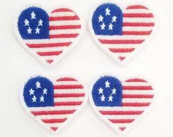 Patriotic Heart Felties! Custom Color, Set of 4!