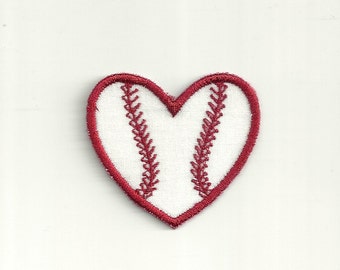 Tiny Baseball Heart Patch! Custom Made! AP87