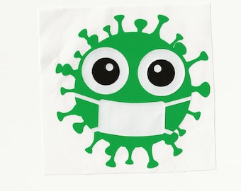 Germ/virus with a Mask Vinyl Decal! Multiple sizes custom made!