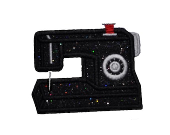 Black sewing machine 3 inch " Iron On Brilliant NO MESS glitter PN44