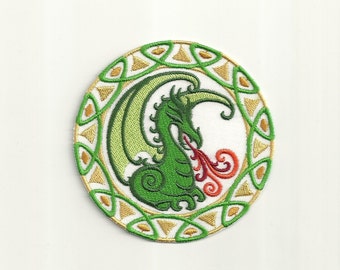 Celtic Dragon Patch! Any Color! Custom Made!