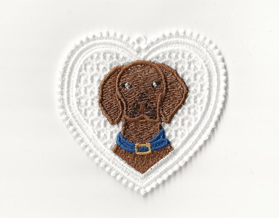 4" I Love my Labrador Lace Charm/Ornament!  Customize Chocolate,Black or Yellow Lab!
