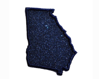 Georgia State Patch!  2.5 inch navy glitter PN45