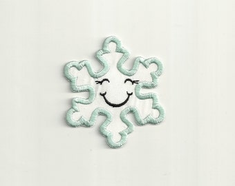 Smiling Snowflake Patch! Custom Made!