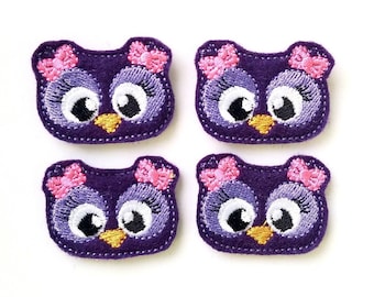 Girly Owl Felties! Custom Color, Set of 4!