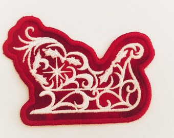 Scroll work Christmas Sled, Custom made Patch!
